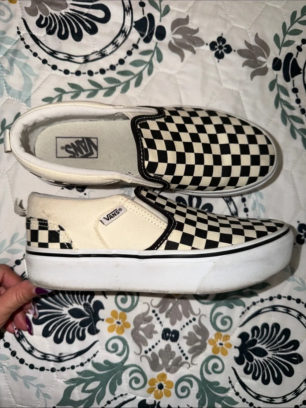 Vans Kids Checkerboard Slip-On - Black & Cream